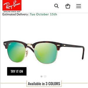 Rayban Clubmaster flash sunglasses